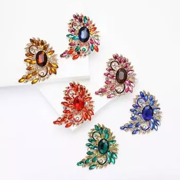 Африканский сплав бриллиант большая стеклянная брошь высокого класса изящная женская брошь для корсажа пальто украшение булавка