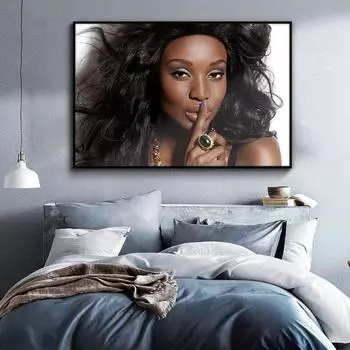 Африканское искусство, сексуальная обнаженная черно-золотая женщина, картина маслом на холсте, плакаты и принты, настенная художественная картина для гостиной 21x30 No Frame