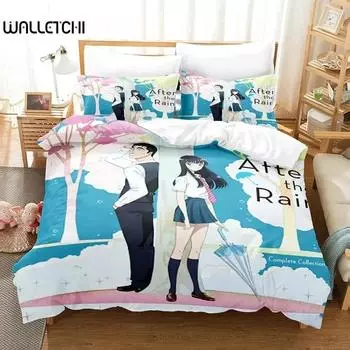After the Rain Bedding Set Single Twin Full Queen King Size Bed Set Adult Kid Bedroom Duvet cover Sets 3D Print Anime Bed Sheet 70x133cm 2pcs