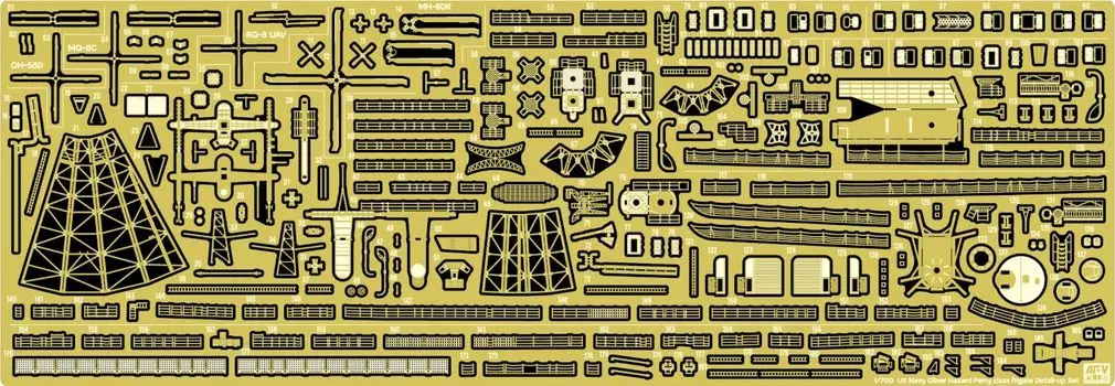 AFV CLUB Oliver Hazard Perry Class Frigate Detail Up Parts Set Пластиковые детали для модели AG35067 1/700 Фототравление (Корабль)
