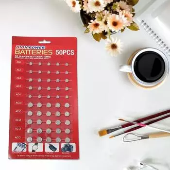 AG1/AG3/AG4/AG10/AG12/AG13 таблеточный аккумулятор, набор из 50 шт., батарейки для часов, батарейка для часов, дистанционные калькуляторы 1
