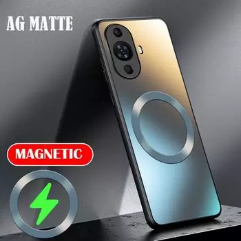 AG силиконовый матовый магнитный чехол для Huawei Mate 60 50 40 30 P60 P50 P40 P30 Nova 12 11 10 9 SE Honor 50 70 90 100 Pro, чехол для беспроводной зарядки Honor 90 Pro зелёный