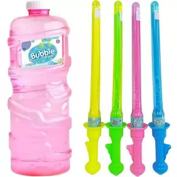 Aga Plus Giant Stick Soap Bubble Play 4p + сменный блок для мыльных пузырей 1000 мл Набор корейских детских игрушек