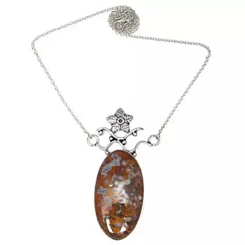 Агат Драгоценный камень День матери Этническое украшение ручной работы Ожерелье 20 дюймов