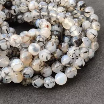 Агат с жилкой дракона, польские бусины, натуральные бусины, свободные бусины, бусины из агата с жилками, бусины размером 6 мм, 8 мм, 10 мм, бусины длиной от 14 до 15 дюймов. 6 MM 1 Strand Beads