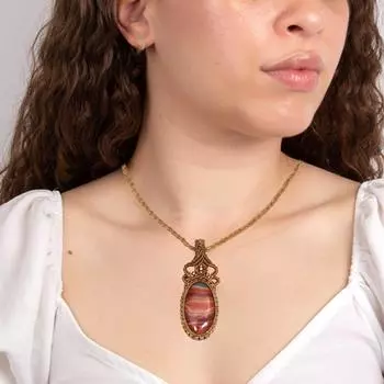 Агатовое ожерелье Красный макраме драгоценный камень Бисерное ожерелье макраме камень красный Ручная работа