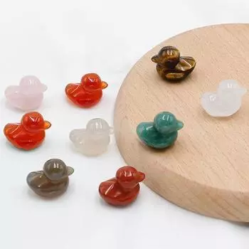 Агатовый камень, утка, модель животного, фигурки, миниатюрная резьба, ландшафтный орнамент, статуя утки, ремесло B