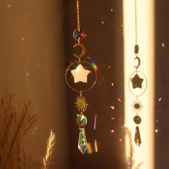 Агатовый ловец солнца Материал ловец солнца Радужный ловец солнца Садовые украшения Подвесные украшения Украшение для окна 1