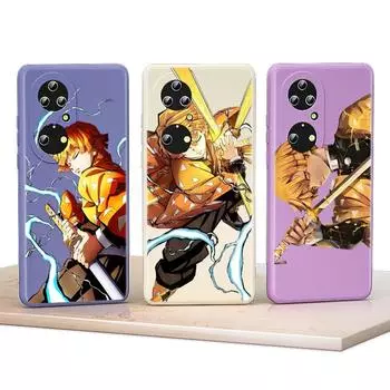 Agatsuma Zenitsu для Huawei P50 P40 P30 P20 EP Smart Z Plus Pro Lite 2019 2021 5G жидкий силиконовый мягкий чехол для телефона Huawei P20