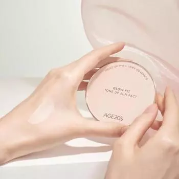 AGE 20 s Glow-Fit Tone Up Sun Pact 12.5g Case + Refill, Увлажнение, Корейская косметика, Kbeauty, образец