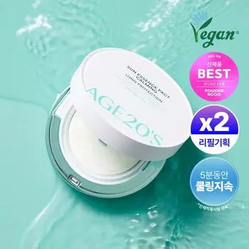 Age 20 s Sun Essence Pact Успокаивающая длинная защита, сменный набор 12,5 г