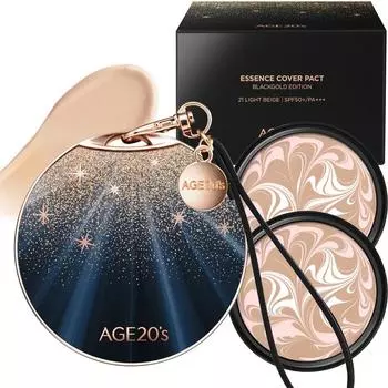 Age to Wenness Black Gold Edition Pact Case + Refill 2p Нет. 21, светло-бежевый, 1 комплект