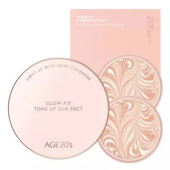 Age to Wenness Glow Fit Tone Up Sun Pact Case + Refill 2p SPF50+ PA++++ Set, 12,5 г, 1 набор