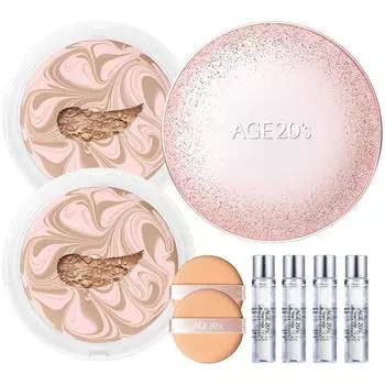 Age to Wenness Sparkle Case + Refill 12.5g x 2p + Ampoule 10ml x 4p, pink beige, 1 set