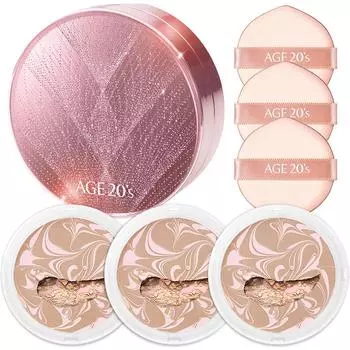 Age to Wenness Twinkle Edition Essence Cover Pact Case + сменный блок 12,5 г x 3 шт., розовый бежевый (21..., 1 комплект