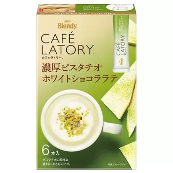 AGF Blendy Cafe Latry Stick Rich Pistachio White Chocolate Latte 6 бутылок x 6 коробок [Кафе] [Сладости Latte] [Порошок]