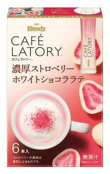AGF Blendy Cafe Latte Stick Rich Strawberry White Chocolate Latte 6 бутылок x 6 коробок [Какао-палочка] [Сладкий латте] [Порошок]