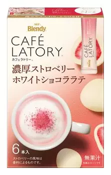 AGF Blendy Cafe Latte Stick Rich Strawberry White Chocolate Latte 6 бутылок x 6 коробок [Какао-палочка] [Сладкий латте] [Порошок]