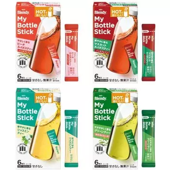 AGF Blendy My Bottle Stick Tea 4 типа Сравнительный набор [Чай ройбуш] [Чай с жасмином] [Фруктовый чай]