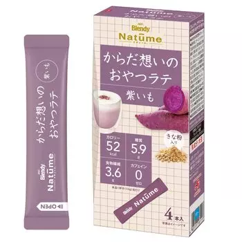 AGF Blendy Naturum Snack Latte Purple Sweet Potato Powder 4 бутылки x 3 коробки диетические волокна углеводы на Body-Friendly [52 ккал, 3,6 г, 5,9 г чашка]