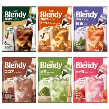 AGF Blendy Potion Coffee Caramel Black Tea Matcha Cocoa Strawberry 6 видов Сравнительный набор [Концентрированный] [Холодный кофе]