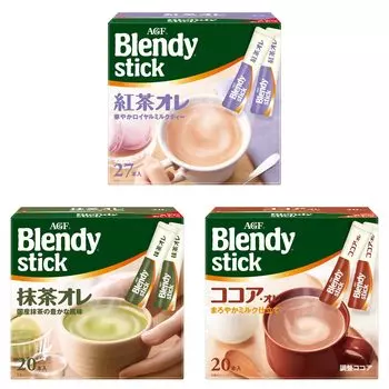 AGF Blendy Stick Black Tea Cocoa Matcha 3 Types Comparison Set [Молочный чай] [Молочный какао] [Матча] [Небольшой подарок] [Ассортимент] [Подарок]