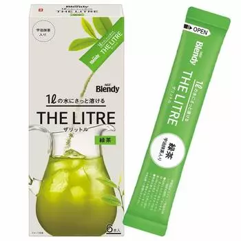 AGF Blendy The Liter Green Tea 6 x 3 Powder Tea Bags [Stick Tea] [No Required]