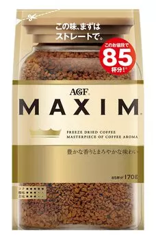 AGF Maxim Bag Eco 170 г [Растворимый кофе] [Упаковка для повторного наполнения] (х 1) темно-коричневого