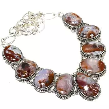 Agua Nevada Agate Gemstone Handmade 925 Silver Necklace 18 JCN360-60