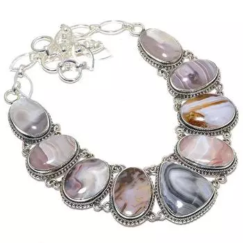Agua Nevada Agate Gemstone Handmade 925 Silver Necklace 18 JCN353-17