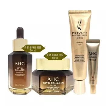 AHC 2 типа HC Royal Collagen (Ампула + Крем) + Крем для кожи вокруг глаз Gold Eye Cream 30 мл + Крем для кожи вокруг глаз Premier Ampoule-in Eye Cream 12 мл