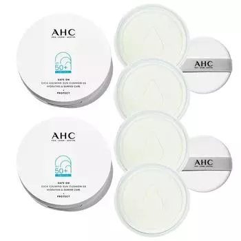 AHC Cica Calming Sun Cushion Sun Cushion EX 2 main products + 4 refills + 2 puffs, 1 set, 25g