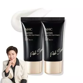 AHC Masters Aqua Rich Sun Cream SPF50+ PA++++, 2 шт., 30мл Популярная корейская косметика