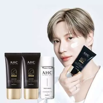 AHC Masters Aquarich Sun Cream Duo Set 30MLX2EA+(ПОДАРОК) Очищающее масло 20мл