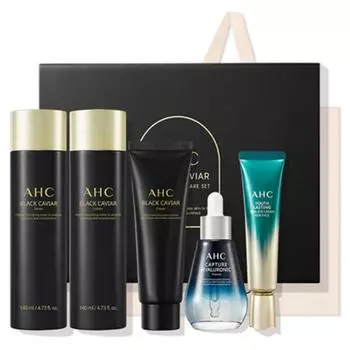 AHC Набор средств по уходу за лицом Black Caviar Youth Ritual + сумка для покупок