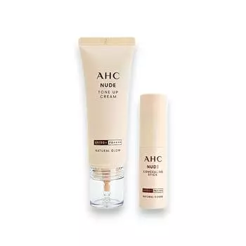 [AHC] Nude Tone-Up Cream 40 мл + Concealing Cover Stick 10 г - Набор для ухода за кожей Radiant Skincare