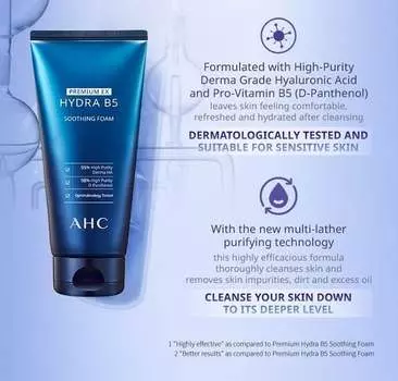 AHC Premium Hydra B5 Soothing Foam, 180ml