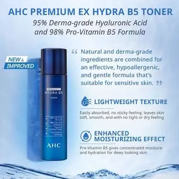 AHC Premium Hydra B5 Toner, 140ml
