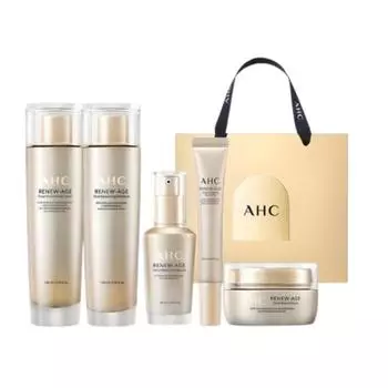 AHC Renew Age Total 4-Piece Skincare Set + Eye Cream 20ml Gift Set - Korean Anti-Aging Skincare Gift Set 4-Piece Skincare Set