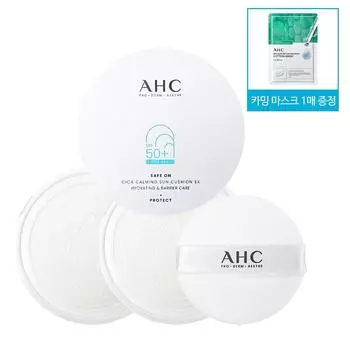 AHC Sun Cushion Cica Calming EX Pak Se-ri Sun Cushion Original + 2 Refills + Additional Puff + 1 Calming Mask Free