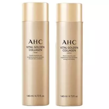 AHC Тоник Vital Golden Collagen 140 мл + лосьон 140 мл, 1 набор