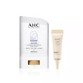 AHC Успокаивающий солнцезащитный крем Masters Waterful Sun Stick 22 г SPF50+PA++++, L4W_01) Солнцезащитная палочка 22 г + крем Nude 5 мл