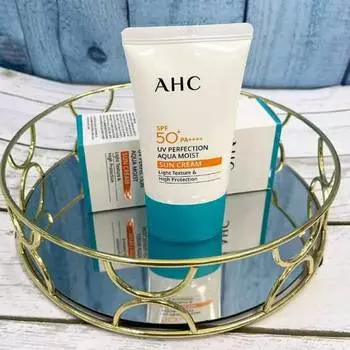 AHC UV PERFECTION AQUA MOIST SUN CREAM SPF50+ PA++++, корейская косметика, Kbeauty, образец