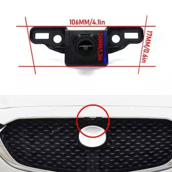 AHD 1080P Fisheye CCD Автомобильный вид спереди Парковка Положительный логотип Камера Водонепроницаемая Ночное видение Для Mazda CX-30 2025 2025 Широкоугольный CVBS 1080x720P