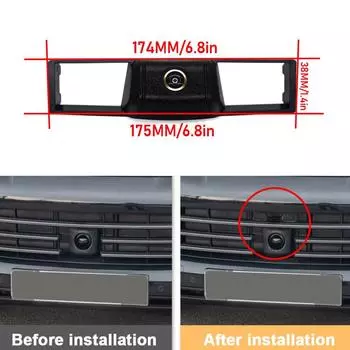 AHD 1920P Golden Fisheye объектив HD CCD Автомобильный вид спереди Парковка Положительный логотип Камера ночного видения для Porsche Cayenne 2018 2019 2020 CVBS 1080X720P