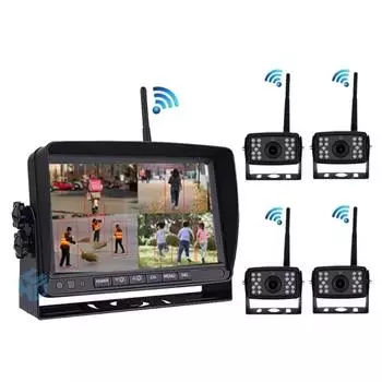 AHD 7 беспроводной радар слепых зон сигнализация DVR запись разделенный экран IPS монитор Wifi ИК камера для автомобиля грузовик автобус фургоны автофургоны 1PCS