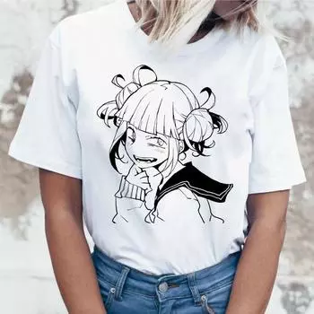 Ahegao Boku No Hero Academia футболка Химико Тога Сенпай Waifu Женская женская футболка S белый