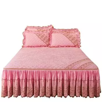 AI WINSURE бархатная кружевная юбка с тиснением розы, наматрасник с застежкой-молнией, стеганое покрывало королевского размера, европейская роскошь 150x200cm 59x79inch