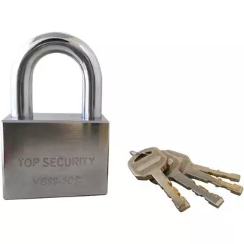AIAI Disc Padlock Security Storage Storage Gate 4 Keys Silver Width 50mm IB-074 серебряный