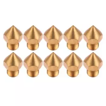 Aibecy 10 шт. 3D-принтер-экструдер с латунным соплом 0,4 мм, принтер Hotend, совместимый с CR10S Pro 3D 10pcs золотой